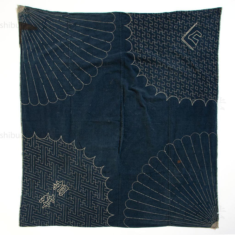 Japanese Indigo Sashiko Furoshiki Handstitched Wrapping Cloth