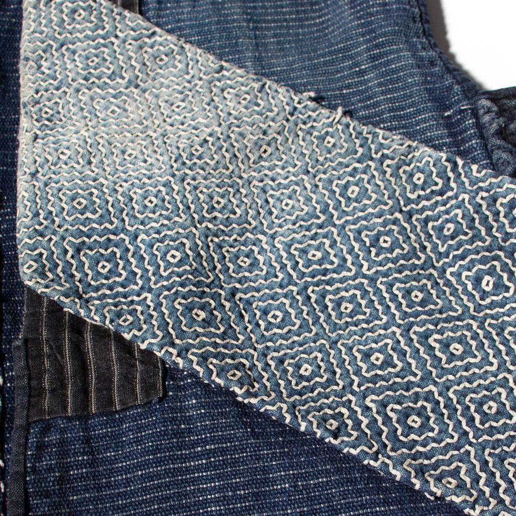 Sorihiki Banten -  Boro and Sashiko Reinforced Indigo Dyed Workers Vest