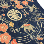Never Used Tsutsugaki Furoshiki with Lucky Symbols and Mon from Okinawa.