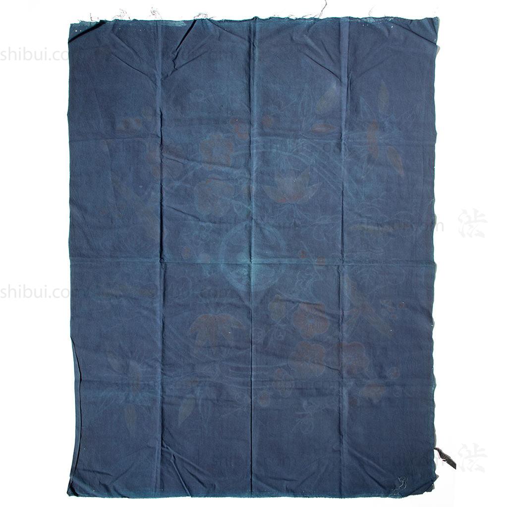 Never Used Tsutsugaki Furoshiki with Lucky Symbols and Mon from Okinawa.