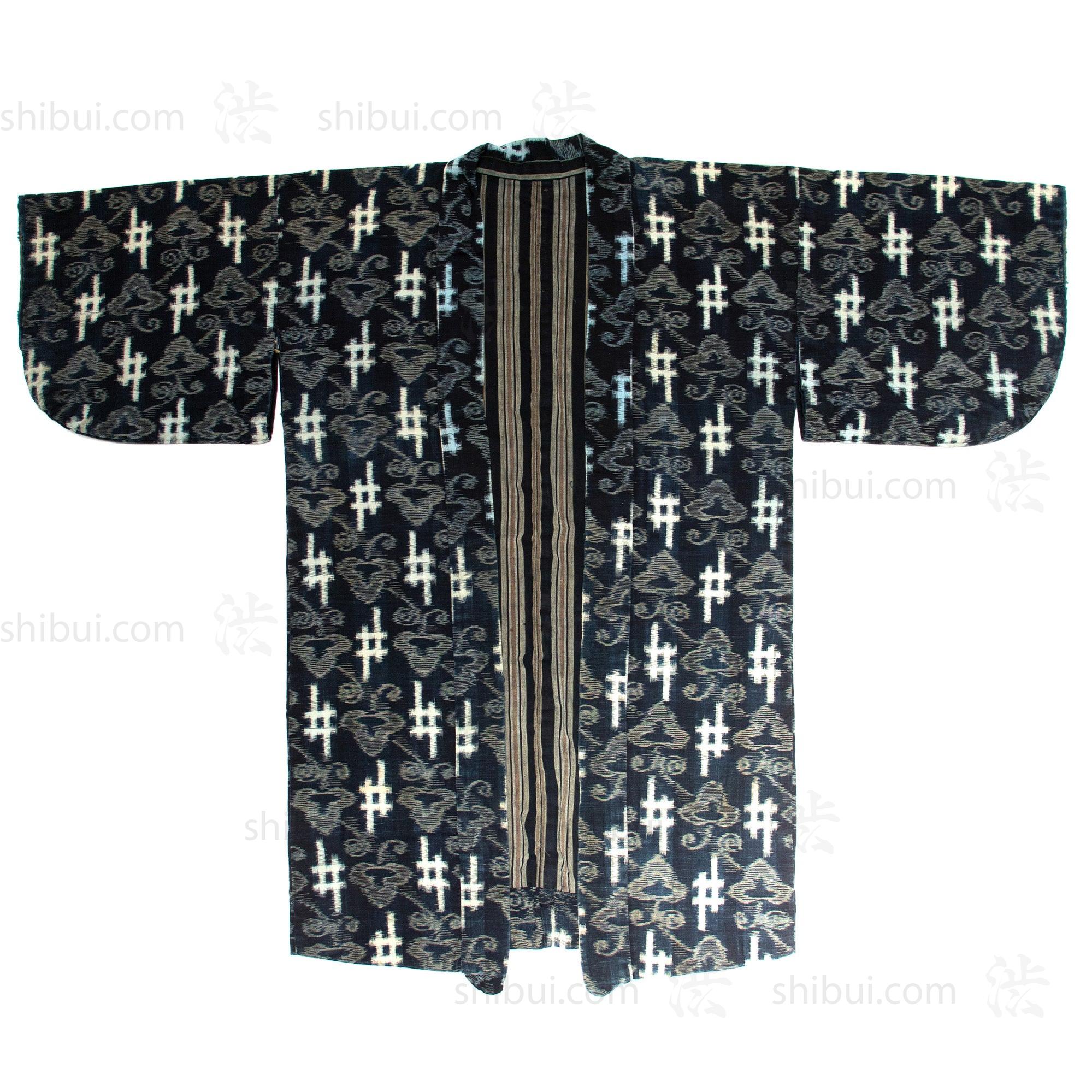 Womans's Kasuri Kimono | Hand-Sewn Indigo Ikat