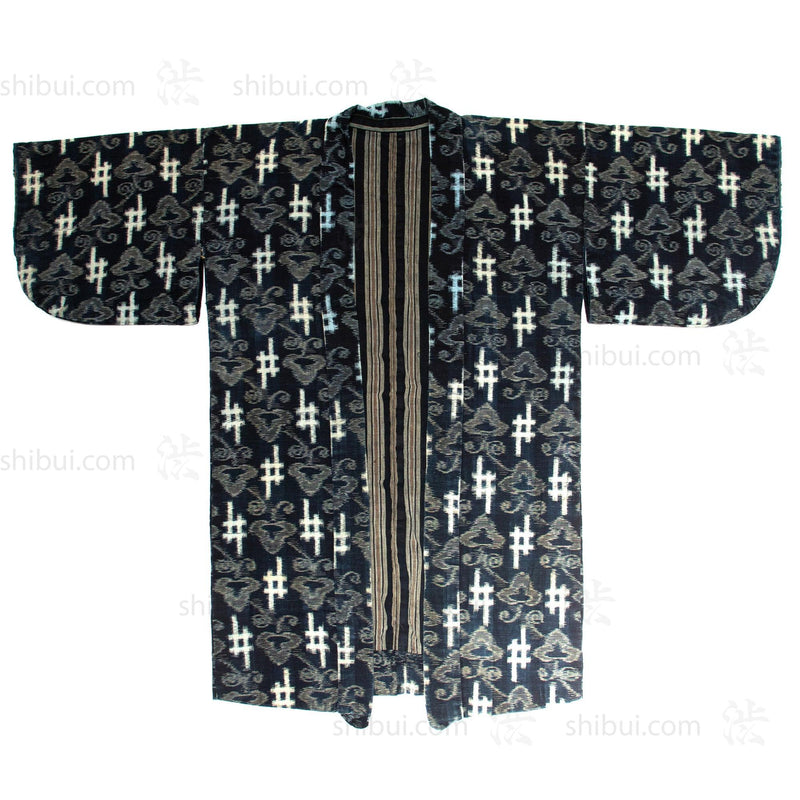 Womans's Kasuri Kimono | Hand-Sewn Indigo Ikat