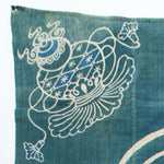 Tsutsugaki Furoshiki with Lucky Symbols and Family Crest
