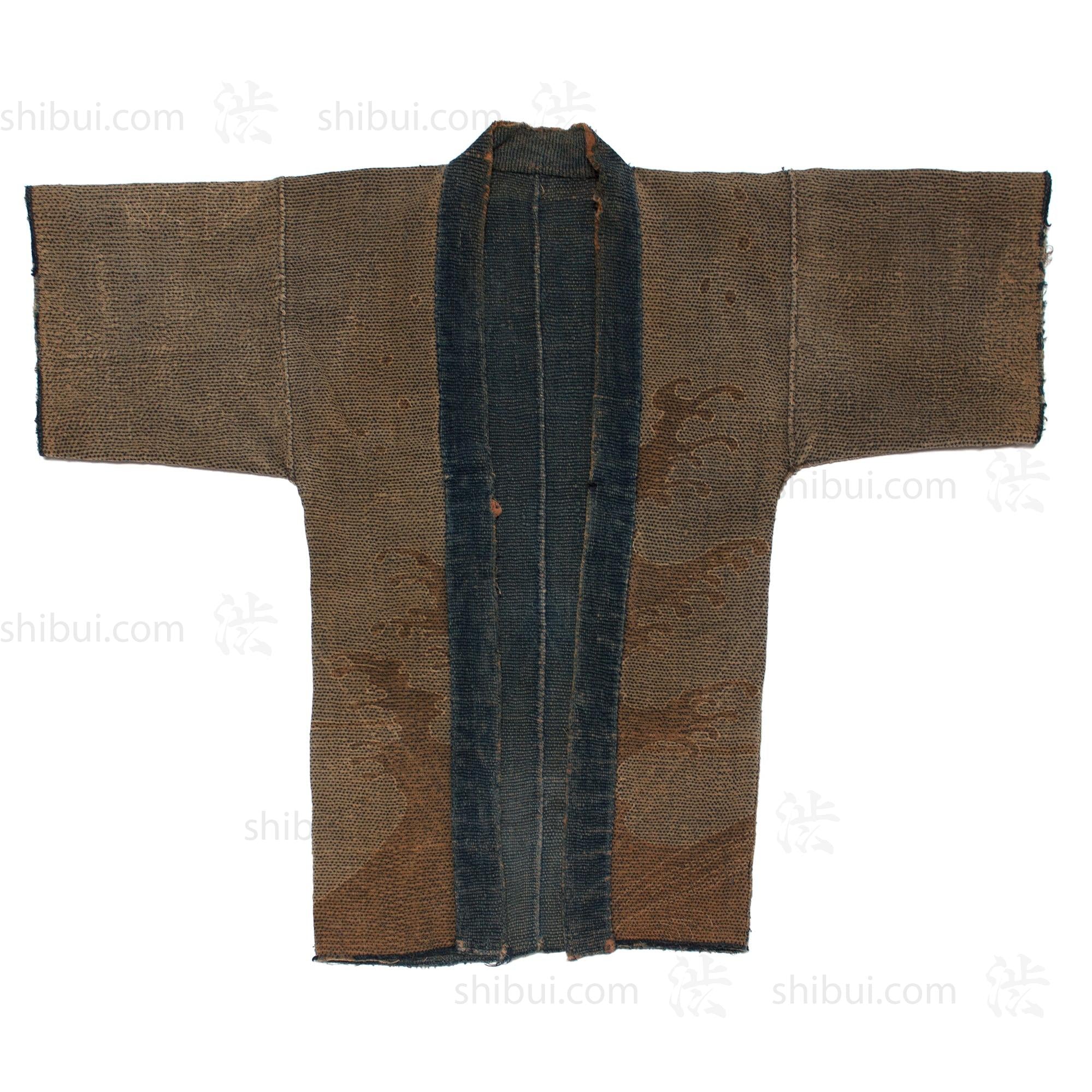 Antique Japanese Sashiko Fireman's Coat with Water Wheel Motif