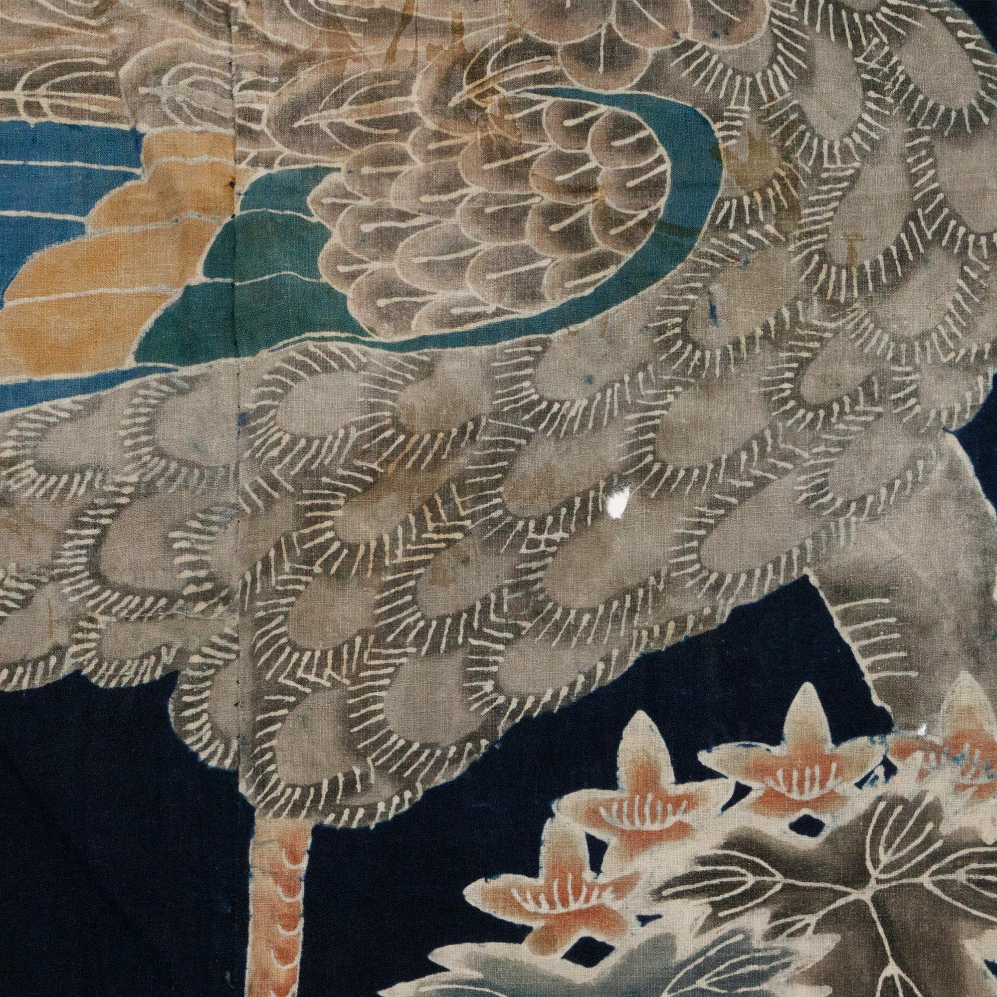 Phoenix Futonji Japanese Antique Indigo Tsutsugaki Futon Cover