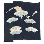 Indigo Tsutsugaki Futonji With Fan Motif