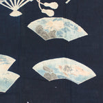 Indigo Tsutsugaki Futonji With Fan Motif