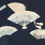 Indigo Tsutsugaki Futonji With Fan Motif