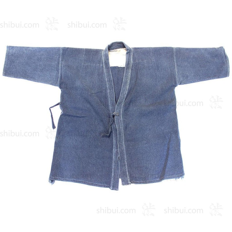 Indigo Dyed Kendo Jacket with Sashiko-Style Stitching