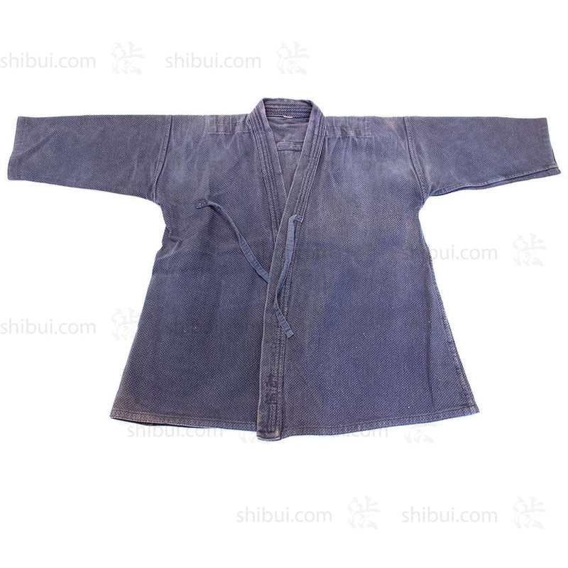 Indigo Dyed Kendo Jacket with Sashiko-Style Stitching