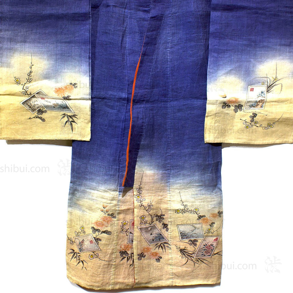Meiji Era Girl's Formal Linen Summer Kimono