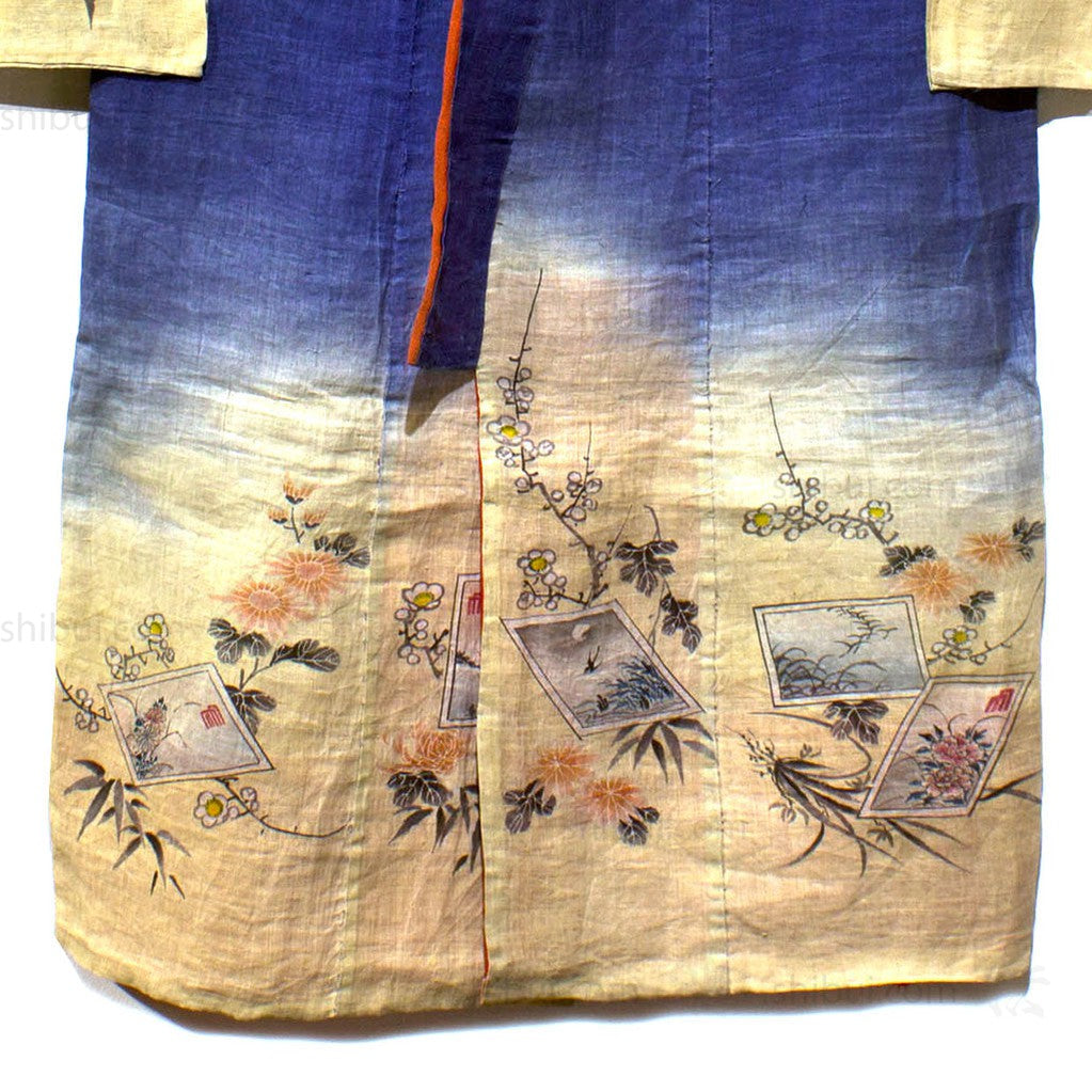 Meiji Era Girl's Formal Linen Summer Kimono