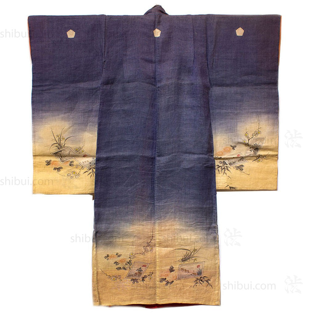 Meiji Era Girl's Formal Linen Summer Kimono