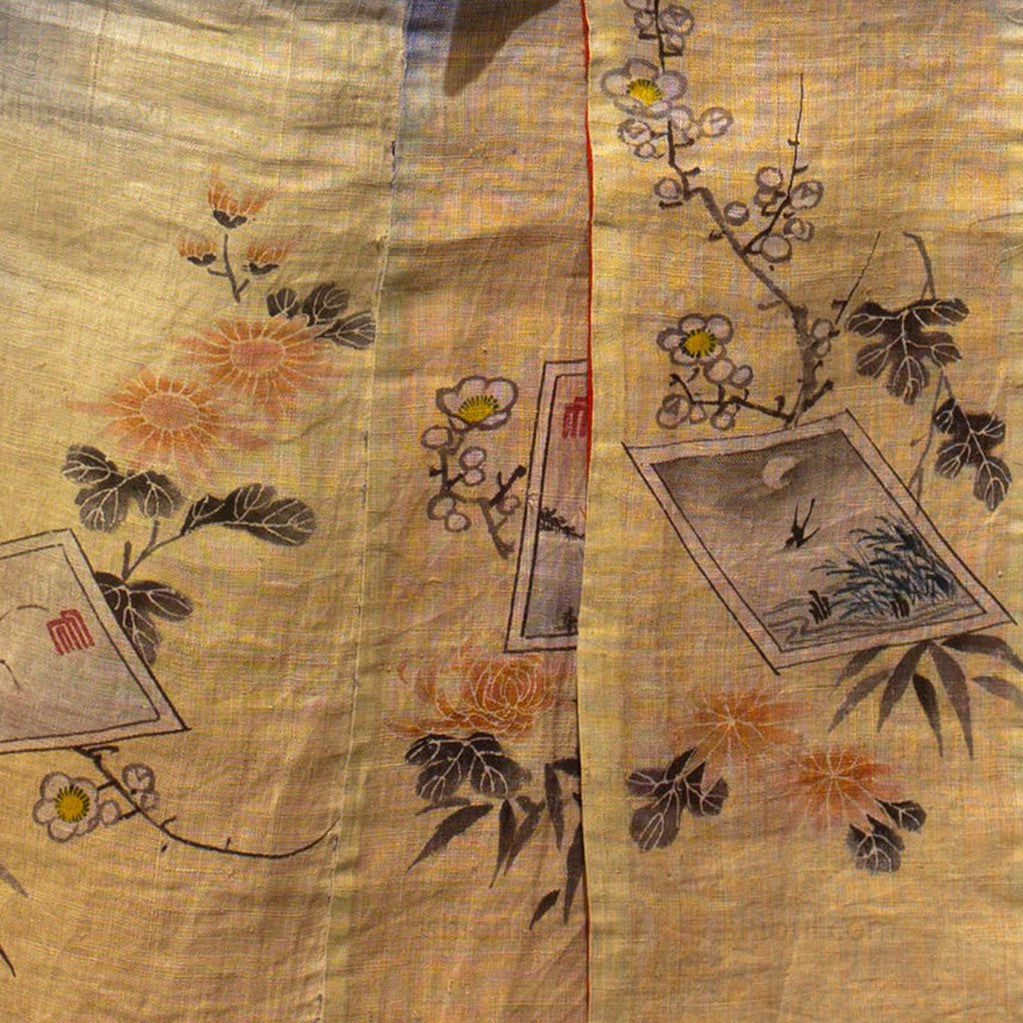 Meiji Era Girl's Formal Linen Summer Kimono