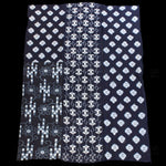 Japanese Antique (19th Century) Kasuri Indigo Futon Cover | 3 Panel Bed Cover, Duvet | Indigo, Resist Dye Cotton | Geometric, Floral Pattern