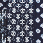 Japanese Antique (19th Century) Kasuri Indigo Futon Cover | 3 Panel Bed Cover, Duvet | Indigo, Resist Dye Cotton | Geometric, Floral Pattern