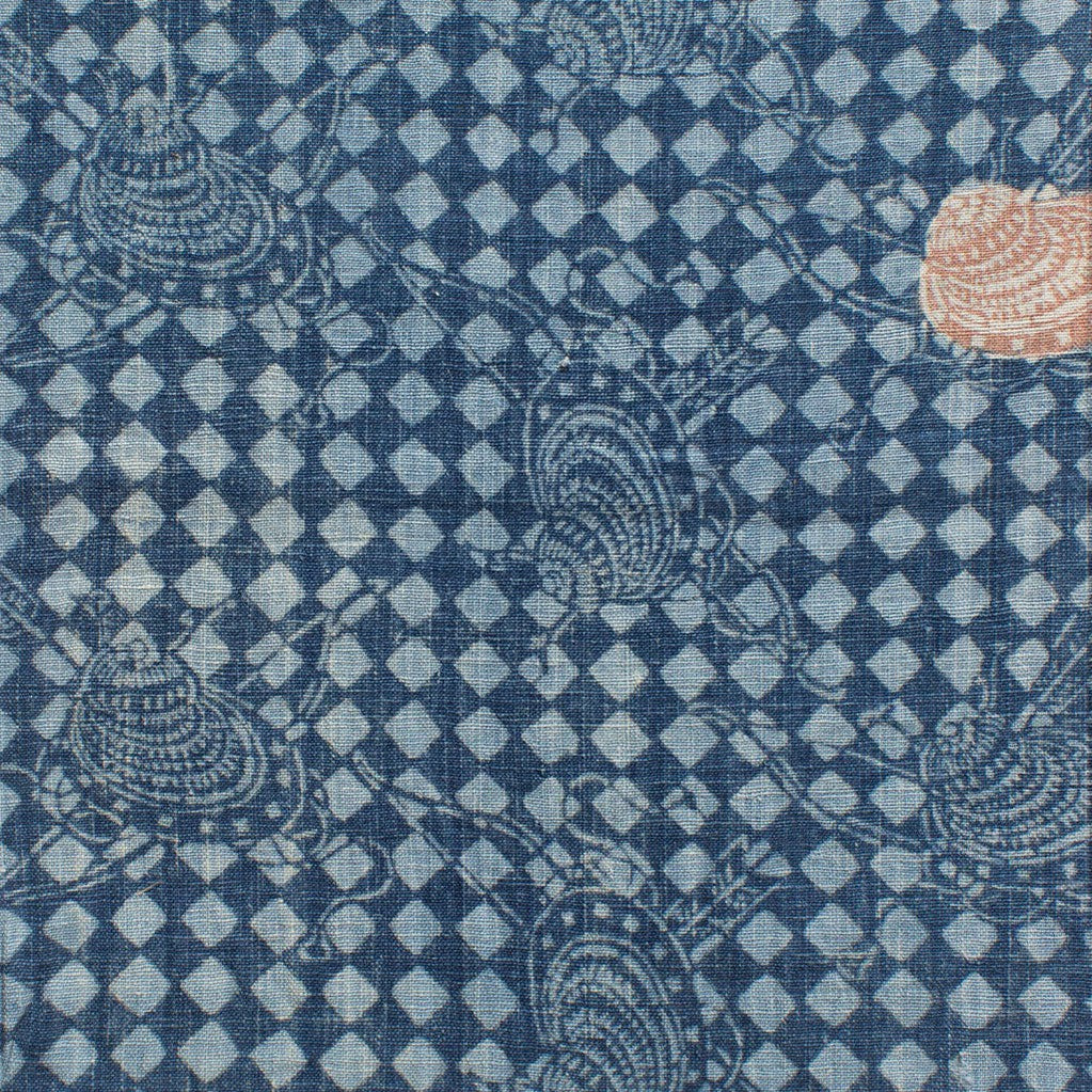 Katazome Fragment Kabuto Motif