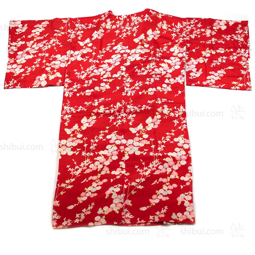 Women's Kimono w/ White, Black and Pink Flowers