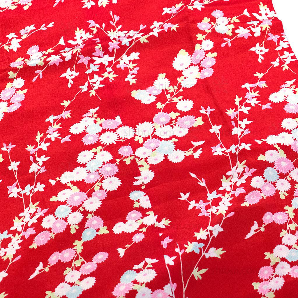 Women's Kimono w/ White, Black and Pink Flowers