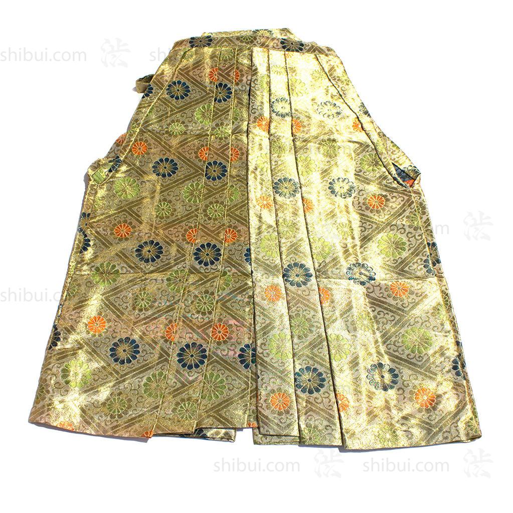 Hakama - Gold, Floral &  Brick Pattern