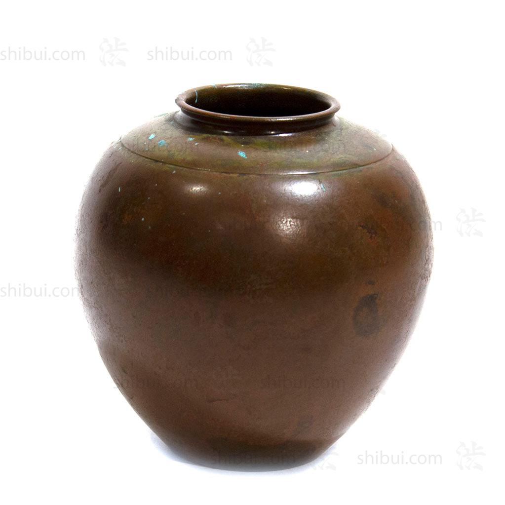 Japanese Antique Bronze Vase Blue Patina