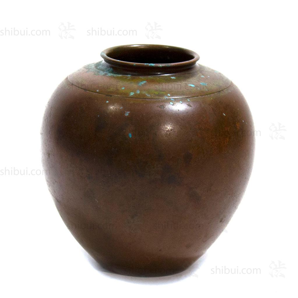 Japanese Antique Bronze Vase Blue Patina