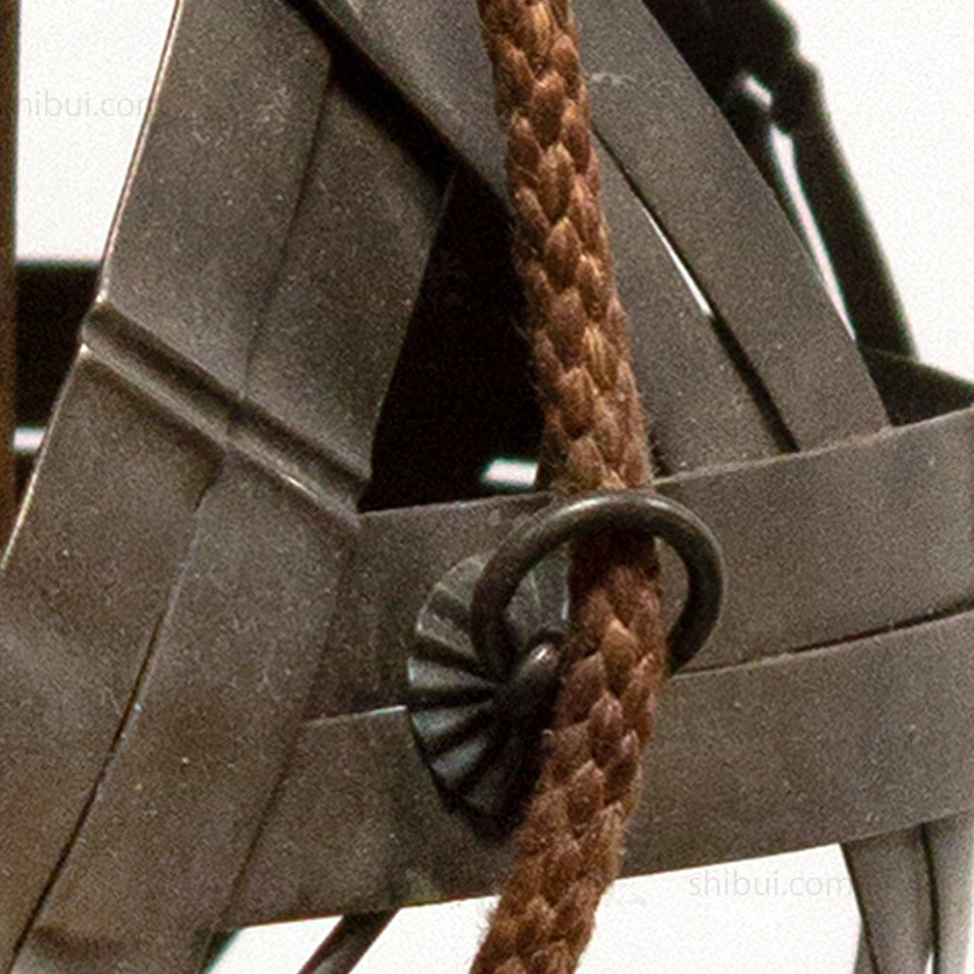 Japanese Antique Bronze Basket Hanging Vase