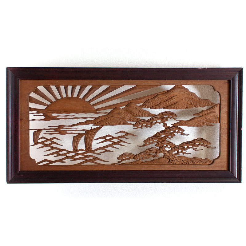 Carved Ranma | Japanese Transom Screen | Sugi (Japanese Cedar) | Japanese Architectural Decor