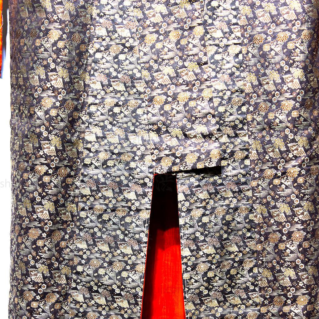 Brocade Uchikake black/gold w/red lining