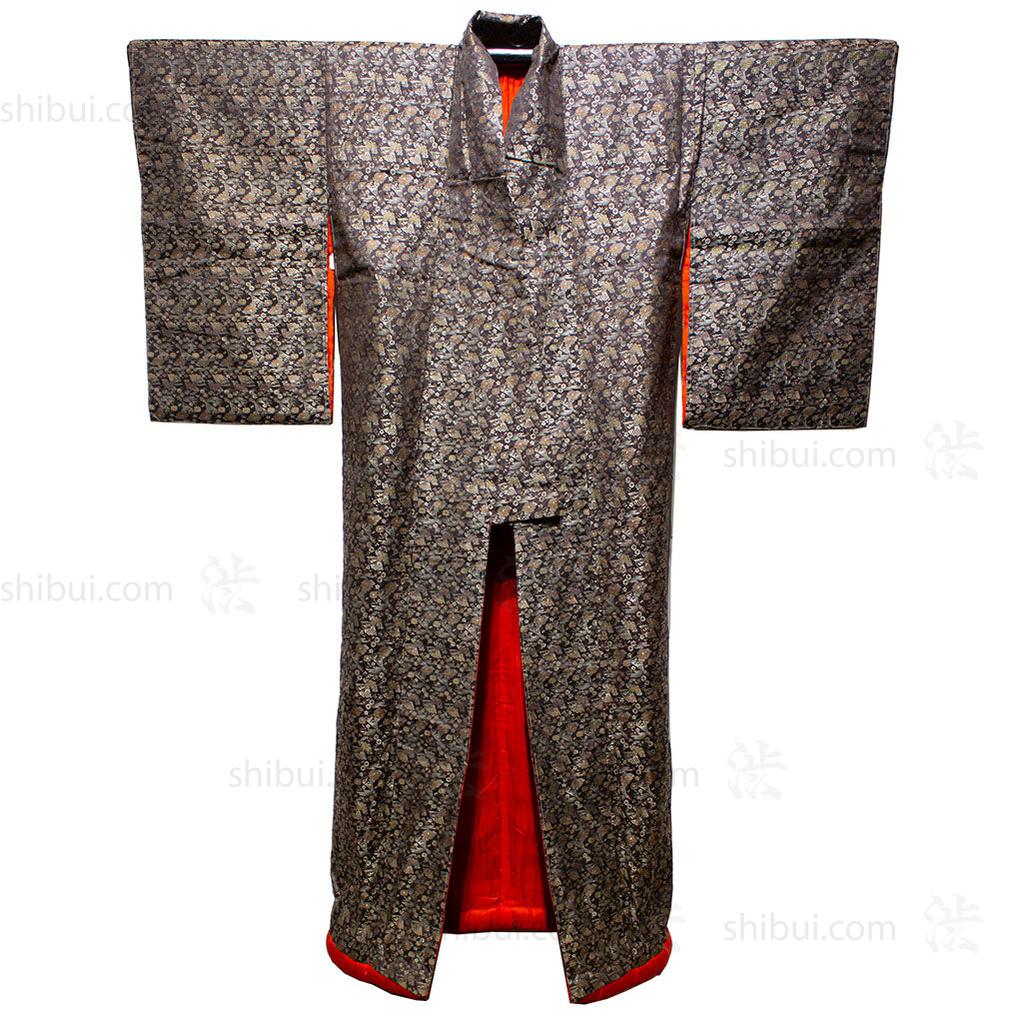 Brocade Uchikake black/gold w/red lining