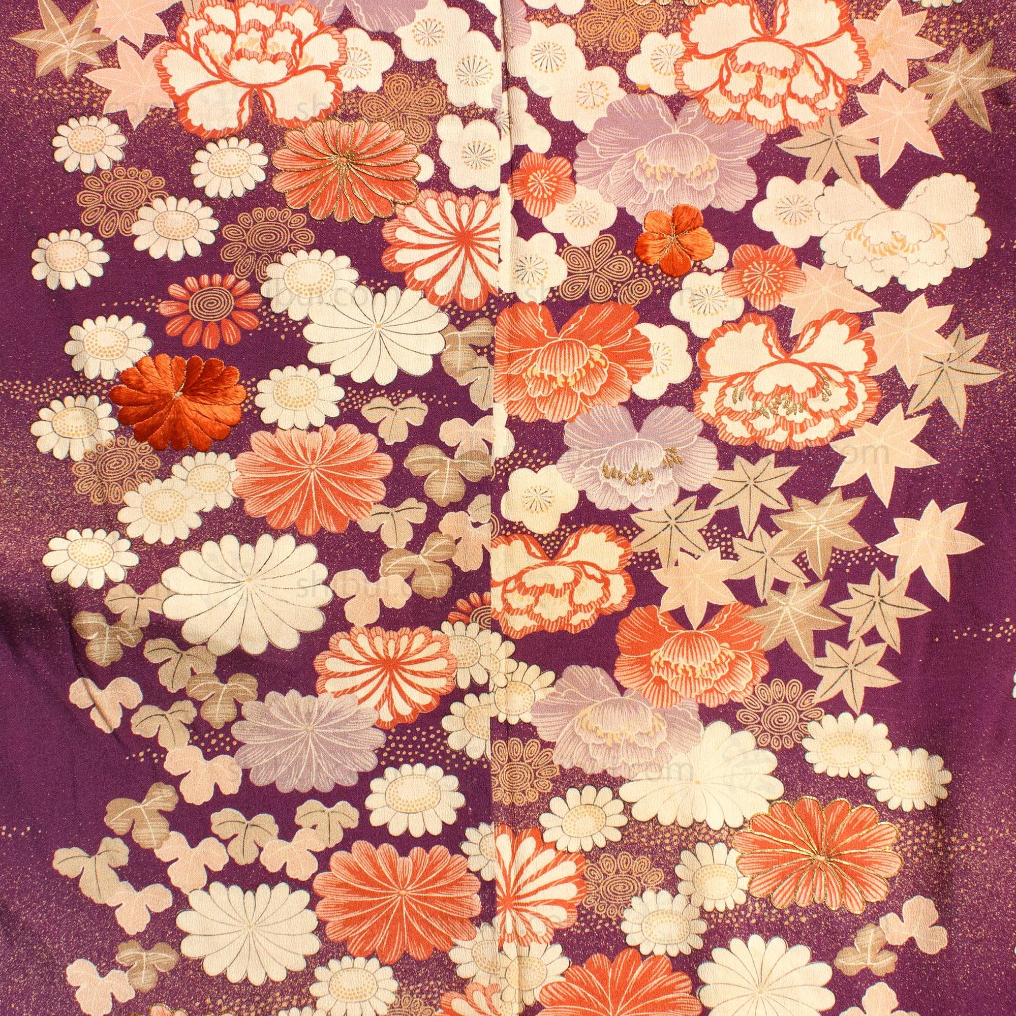 Beautifully Hand Embroidered Furisode Kimono