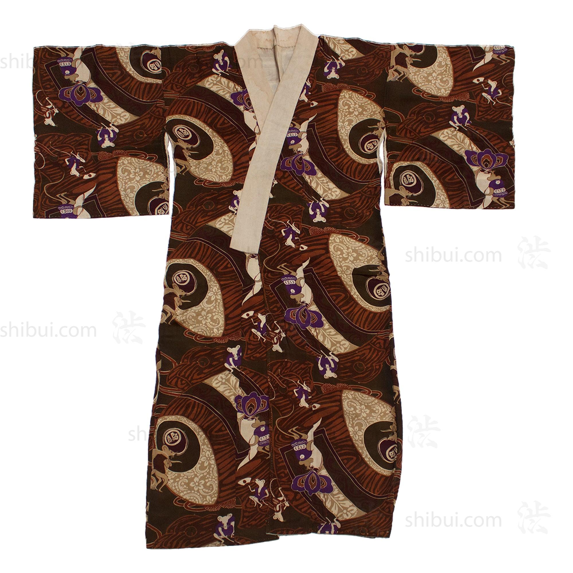 Mens Vintage Nagajuban with Mice