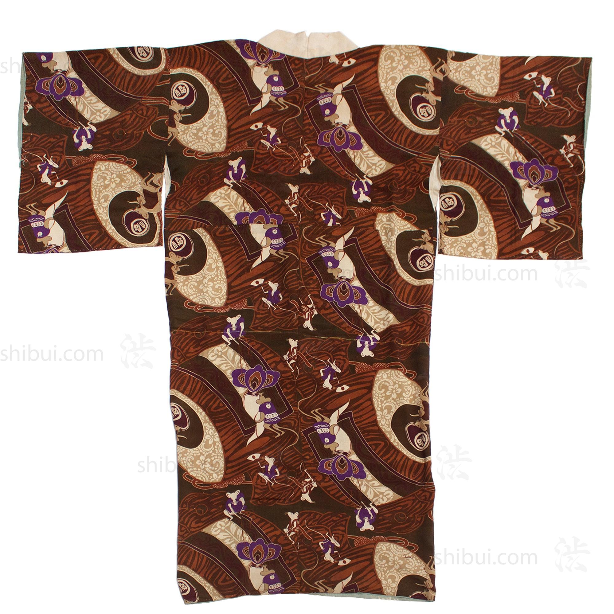 Mens Vintage Nagajuban with Mice