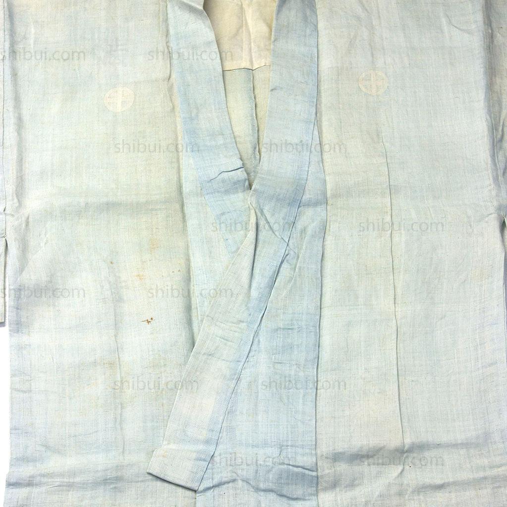 Light Blue Mens Asa Hemp Kimono w/ Family Crest