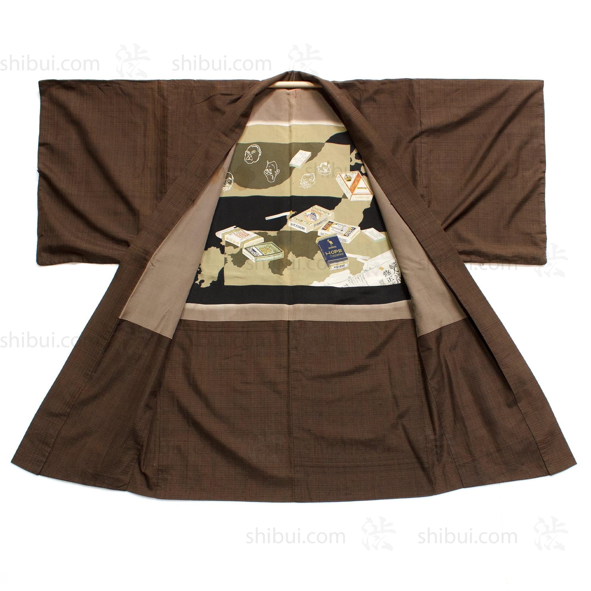 1930s Vintage Mens Propaganda Haori With Politicians and Map