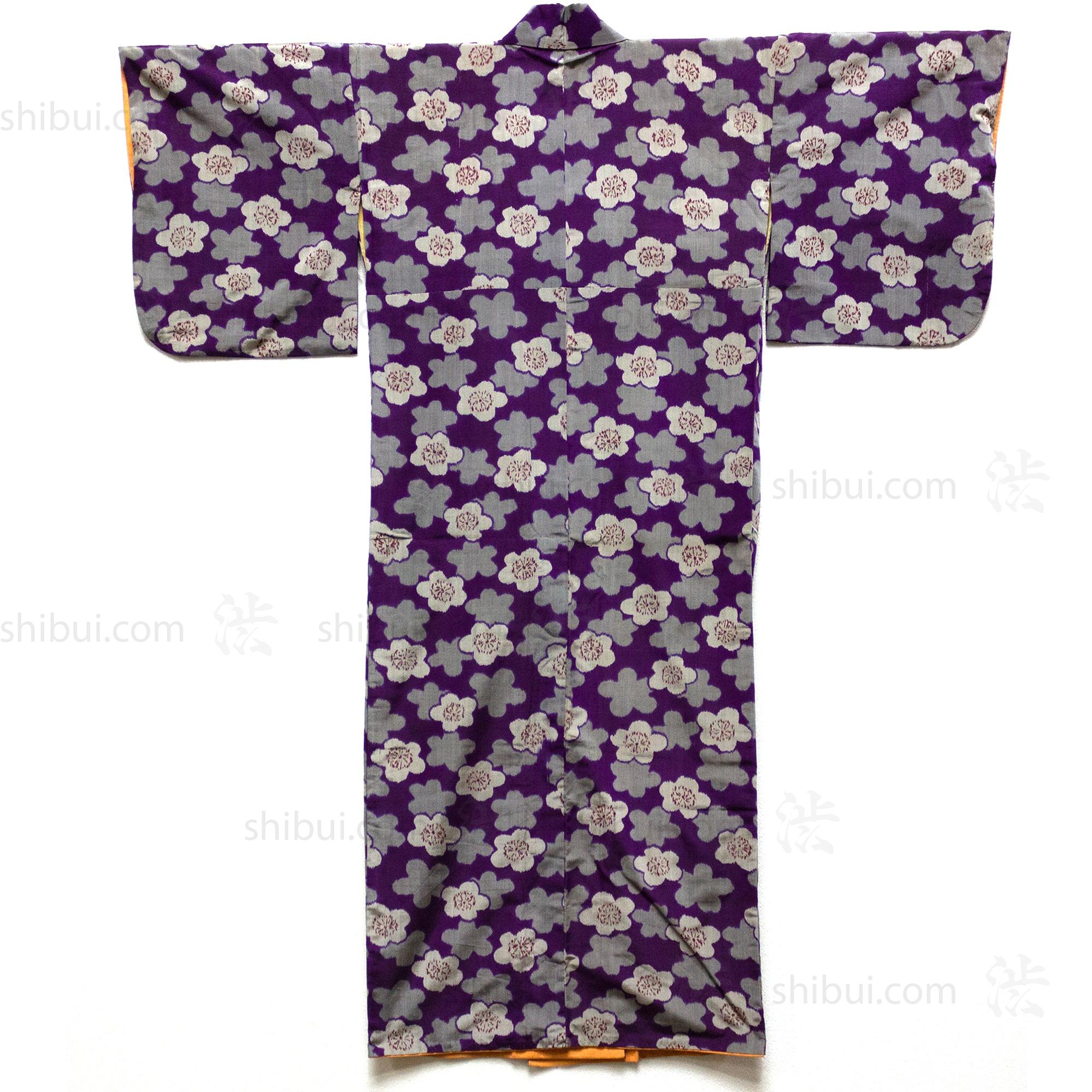 Meisen Silk Purple Floral Kimono