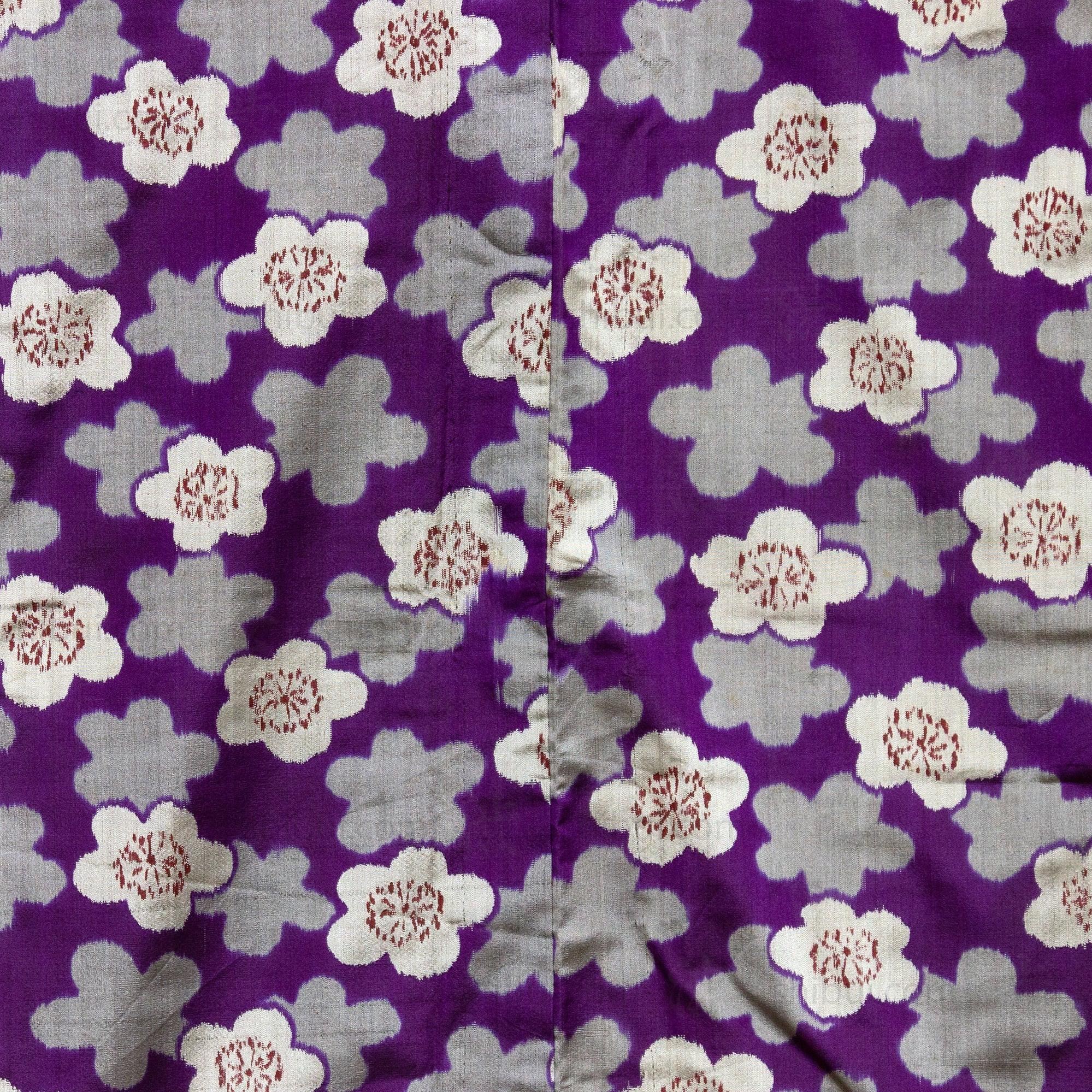 Meisen Silk Purple Floral Kimono