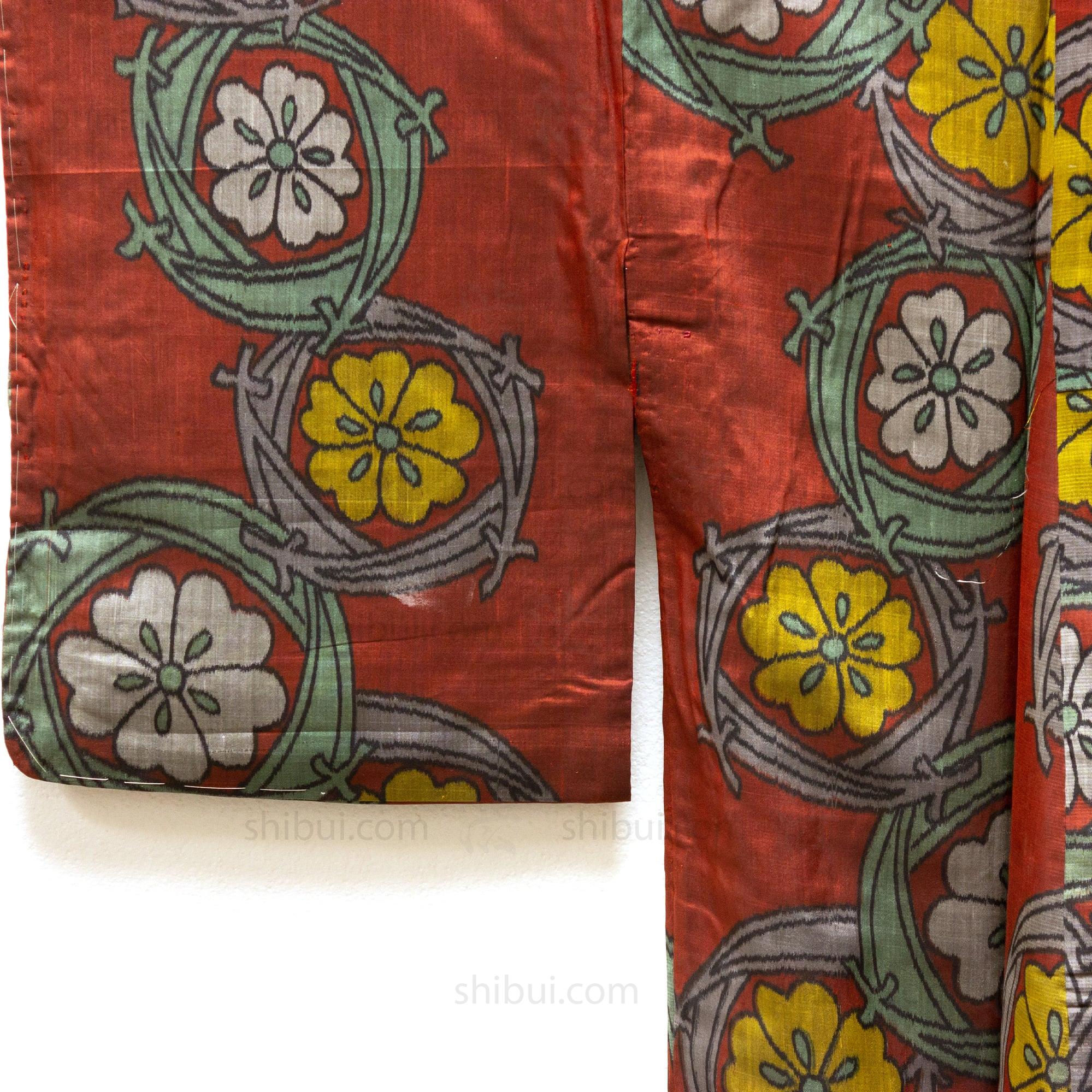Meisen Silk Kimono with Floral Motif