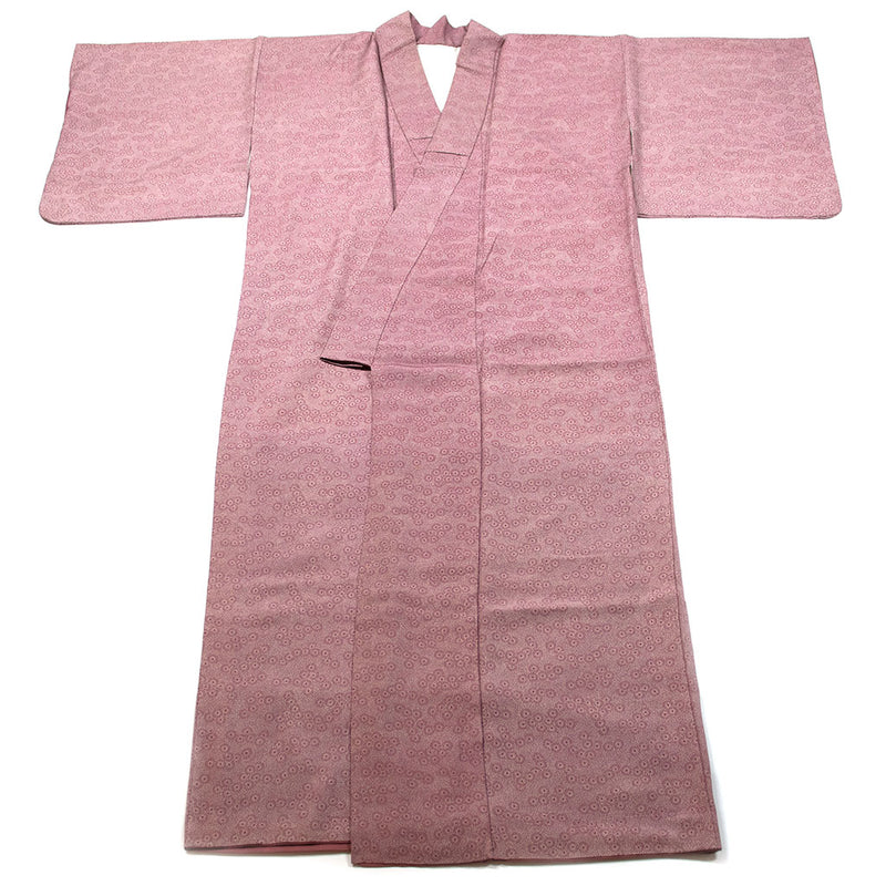 Pink Silk Kimono with Flower Design
