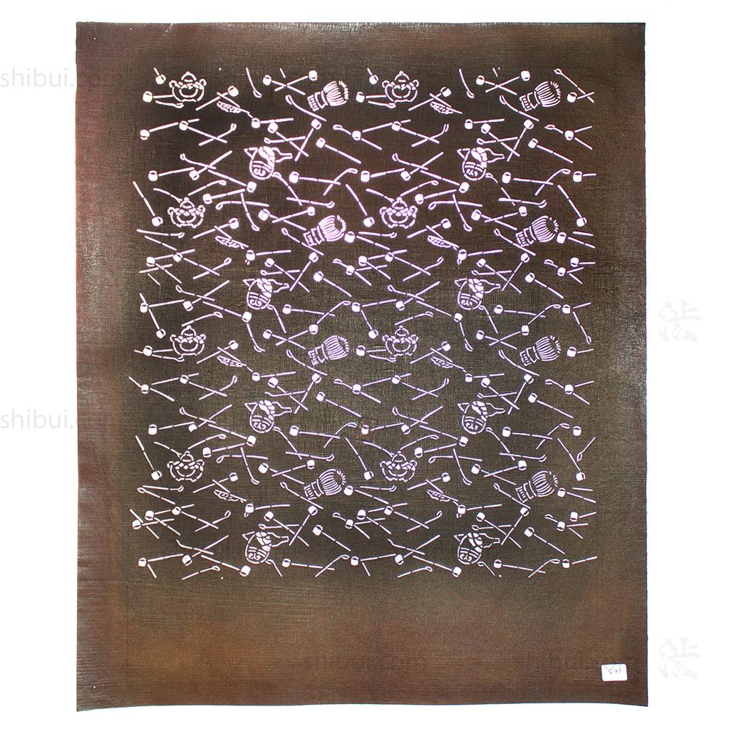 Tea Ceremony Katagami  Japanese Lacquered Paper Stencil