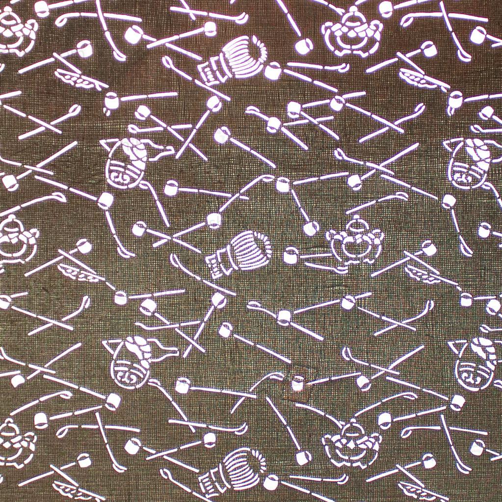 Tea Ceremony Katagami  Japanese Lacquered Paper Stencil