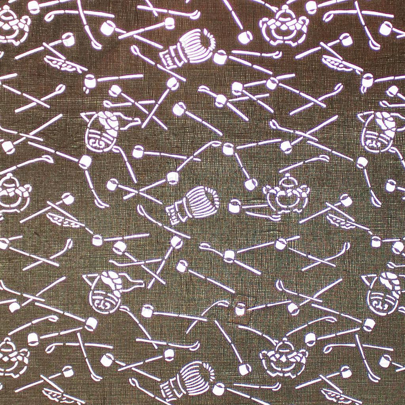 Tea Ceremony Katagami  Japanese Lacquered Paper Stencil