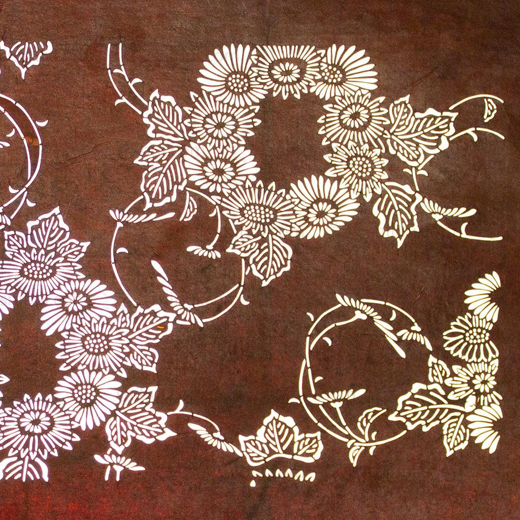 Katagami Japanese Lacquered Paper Stencil