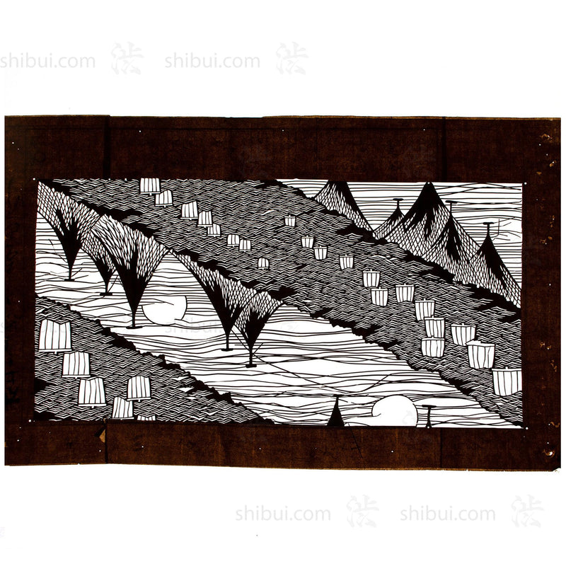 Katagami Japanese Lacquered Paper Stencil