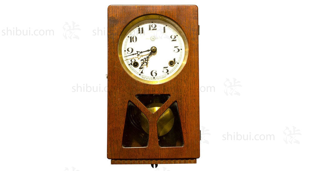 clock in rectangular wooden body Beautiful Japanese Antique Wall Clock