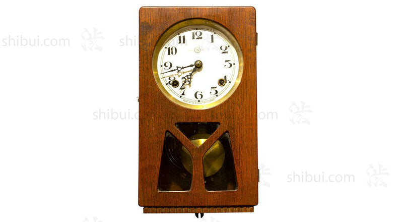 clock in rectangular wooden body Beautiful Japanese Antique Wall Clock