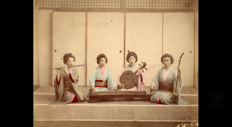 Female Musicians Wearing Kimono Japanese Photography