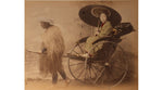 Hand-tinted Meiji Era Photograph | Woman Riding in Jinrickshaw with Parasol | Japanese Antique Photography | Albumen Photography | Japanese Decor