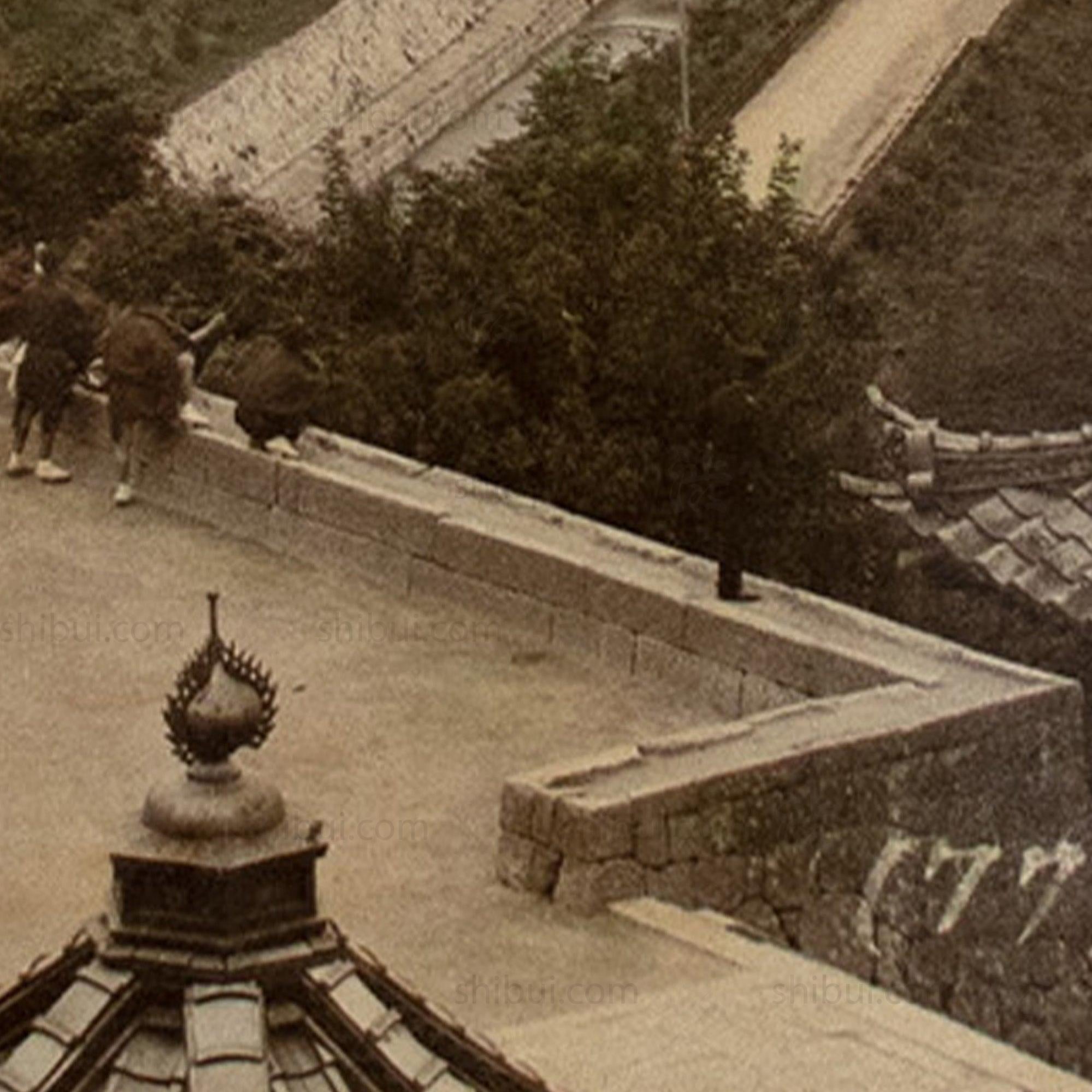 Antique Hand Tinted Albumen Photo of Otsu and Lake Biwa as Seen from Miidera TempleJapanese Photography |