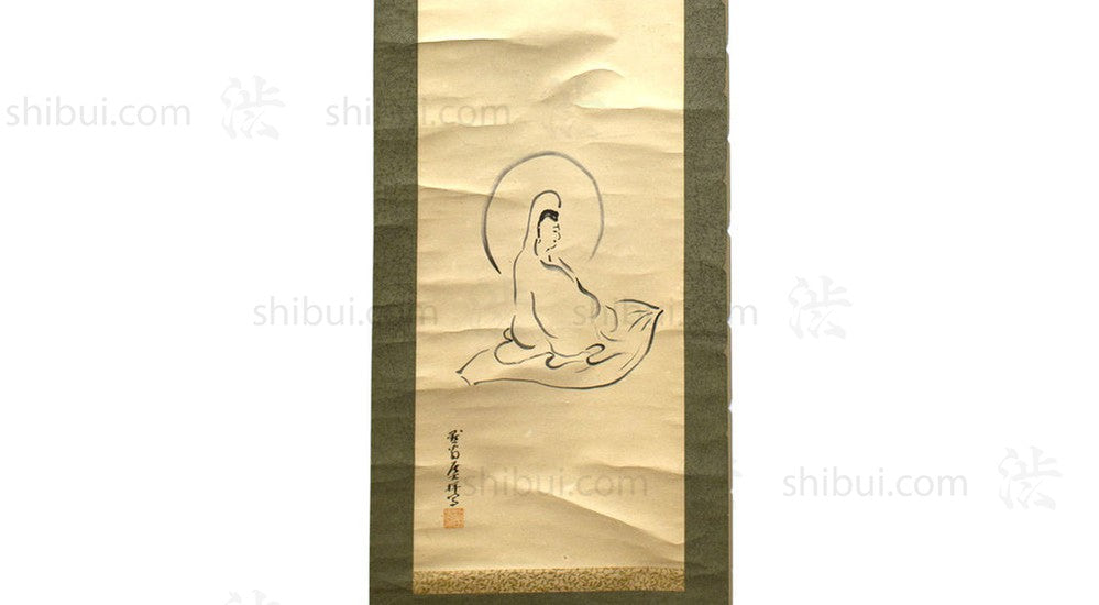 Japanese Scroll Art with Buddhist Goddess